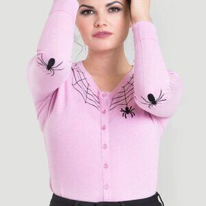 Hell Bunny Spider Cardigan in Pink Medium
